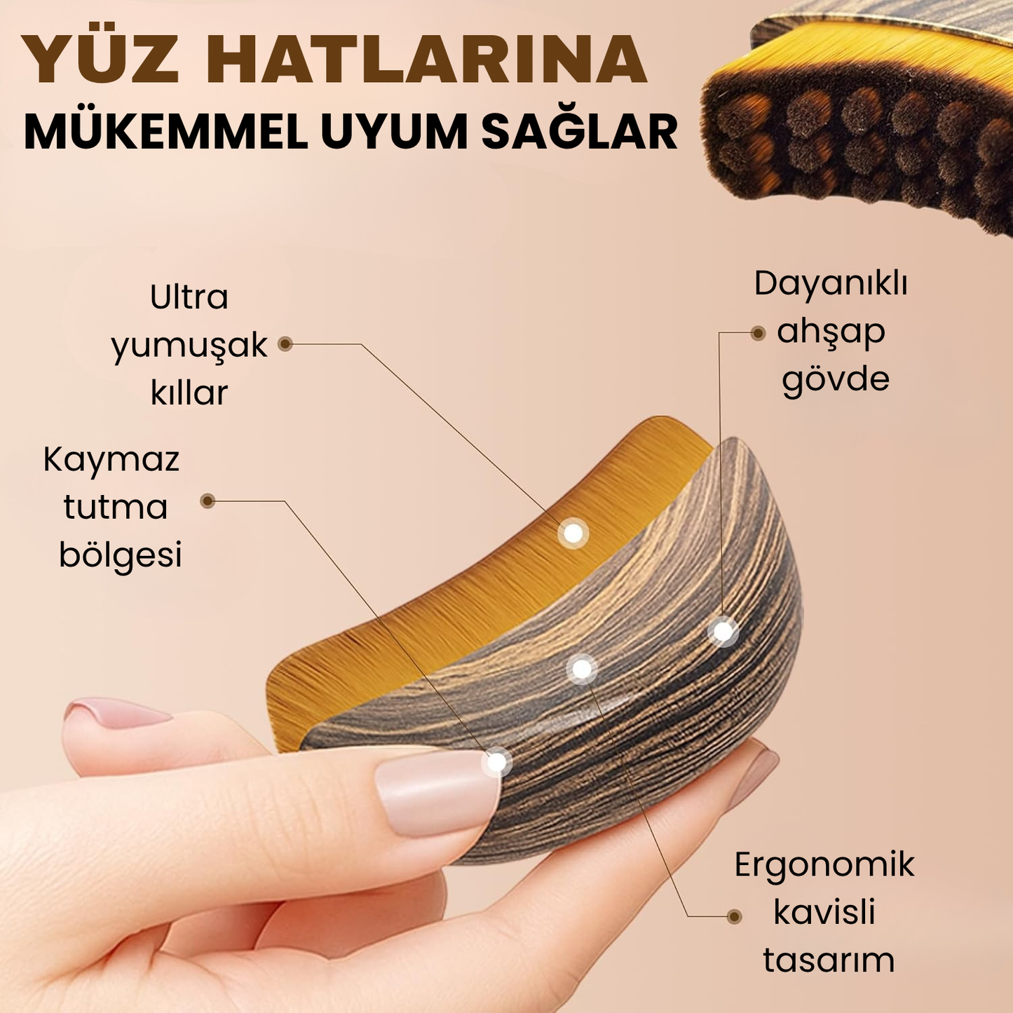 Ciltish™ Kuru Fırçalama Yüz Yogası Fırçası