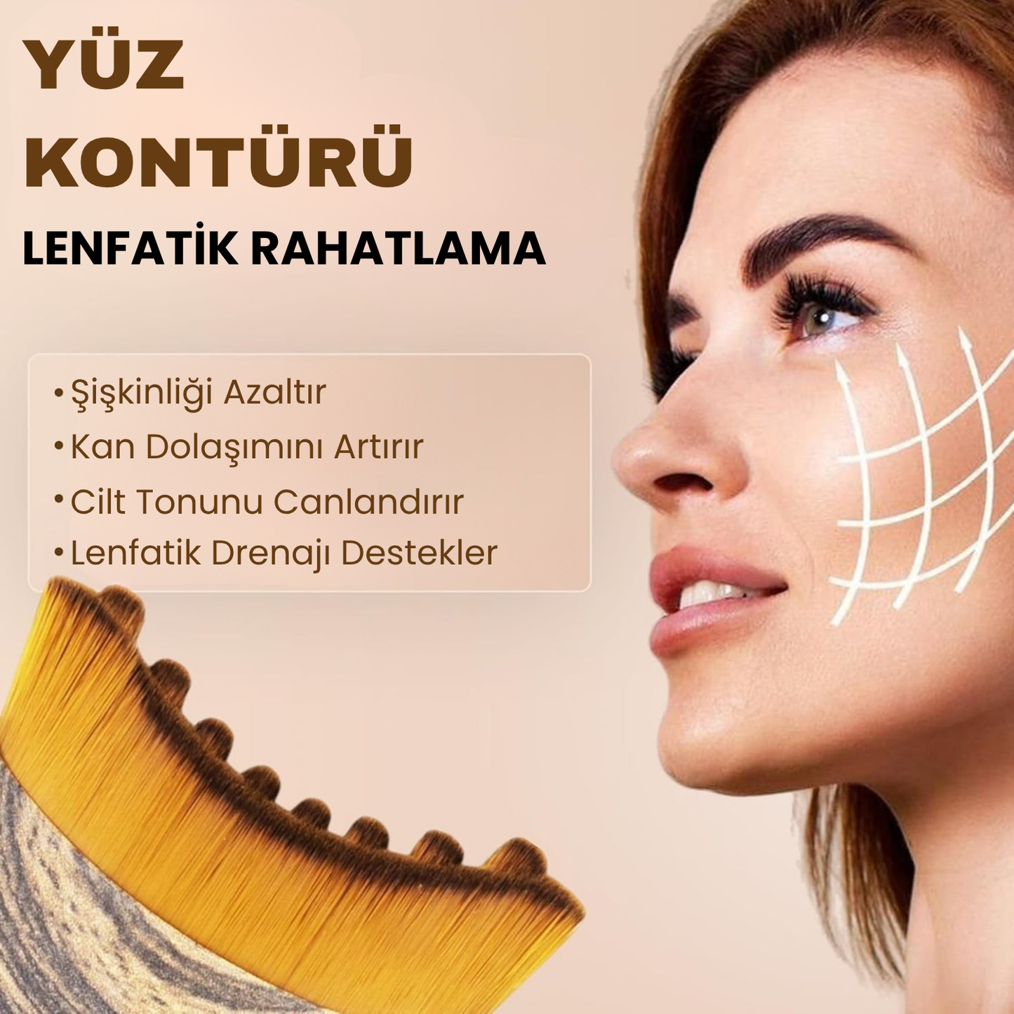 Ciltish™ Kuru Fırçalama Yüz Yogası Fırçası